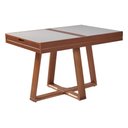 Ver imagem 2 de Mesa de Jantar Caroline 1,20m Extensível 1,80m em Madeira Maciça Imbuia Tampo Vidro Off White