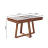 Mesa de Jantar Caroline 1,20m Extensível 1,80m em Madeira Maciça Imbuia Tampo Vidro Off White - 5