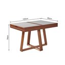 Ver imagem 5 de Mesa de Jantar Caroline 1,20m Extensível 1,80m em Madeira Maciça Imbuia Tampo Vidro Off White