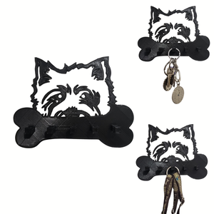 Porta Coleira e Porta Chaves de Parede - West Terrier