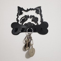 Porta Coleira e Porta Chaves de Parede - West Terrier - 3