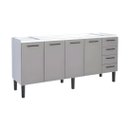 Ver imagem 1 de Gabinete de Cozinha 194cm Armário 100% Aço 4 Porta 4 Gavetas:Cinza