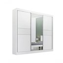 Ver imagem 1 de Guarda Roupa Cristal Casal 3 Portas Ripado sem Pés 6 Gavetas D' Doro Branco