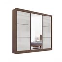 Ver imagem 2 de Guarda Roupa Cristal Casal 3 Portas Ripado sem Pés 6 Gavetas D' Doro Branco