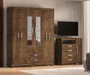 Ver imagem 1 de Guarda Roupa de Casal 6 Portas 2 Gavetas Porto Belo com Sapateira 4 Gavetas e 1 Porta Porto Belo