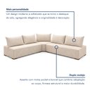 Ver imagem 5 de Sofá de Canto Modulado com Puff e Base Madeira Maciça 320CMX270CM Lisboa