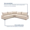Ver imagem 6 de Sofá de Canto Modulado com Puff e Base Madeira Maciça 320CMX270CM Lisboa