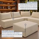Ver mais imagens de Sofá de Canto Modulado com Puff e Base Madeira Maciça 320CMX270CM Lisboa