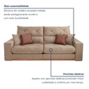 Ver imagem 5 de Sofá Retrátil e Reclínavel 4 Lugares Linho Bege Zara 250cm Yescasa
