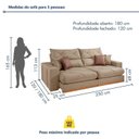 Ver imagem 3 de Sofá Retrátil e Reclínavel 3 Lugares Pés em Madeira Maciça 250cm Zara Yescasa