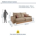 Ver imagem 3 de Sofá Retrátil e Reclínavel 4 Lugares Linho Bege Zara 250cm Yescasa