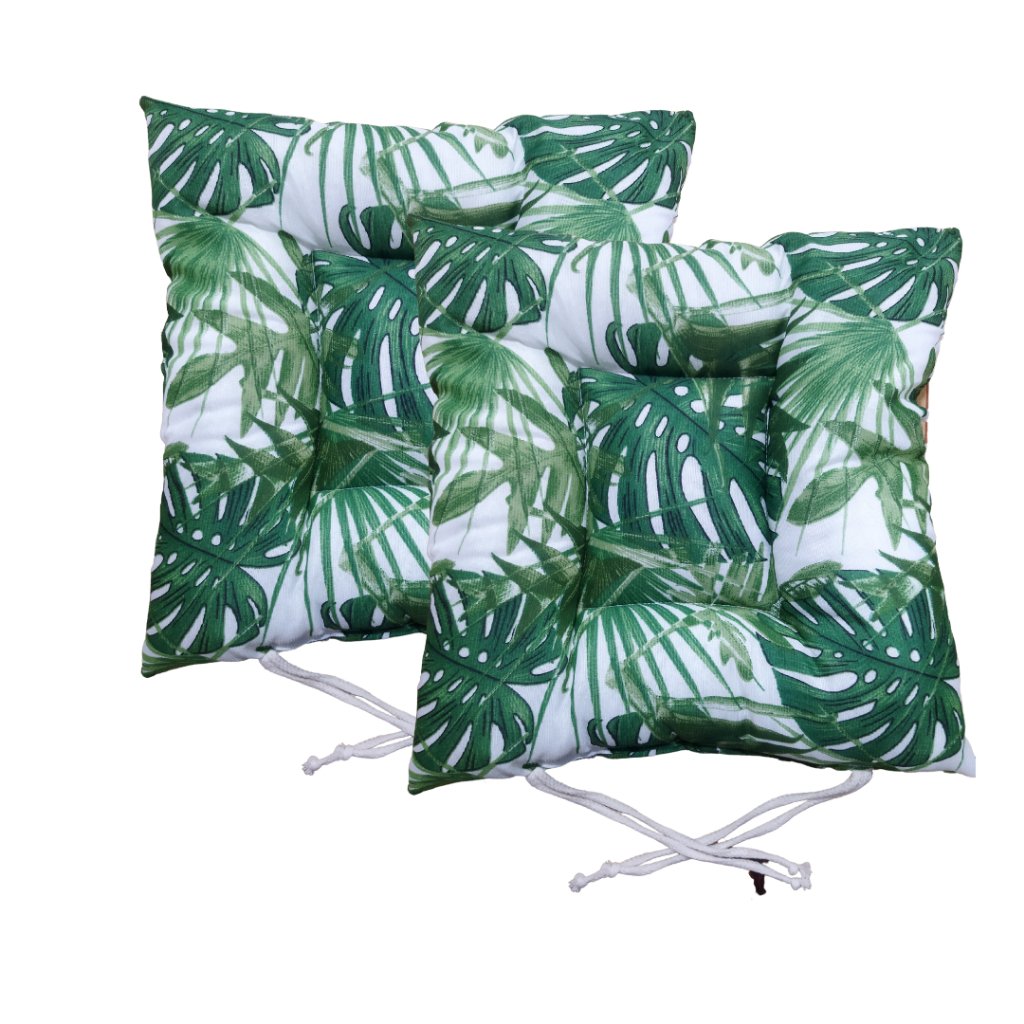 Kit 6 Almofada Assento 50 Cm X 50 Cm Estampada:verde Escuro e Branco - 1