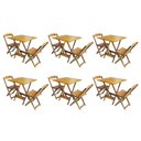Ver imagem 1 de Kit 6 Conjuntos De Mesa Dobravel Com 2 Cadeiras De Madeira 70X70 - Mel - Amarelo