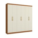 Ver imagem 2 de Guarda-Roupa 6 Portas e 2 Gavetas de Madeira Bigger Lo Marrom/Canela/Off White