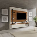 Ver imagem 2 de Painel Lótus Suspenso para Sala TV Carvalho/Off White - Bela Móveis