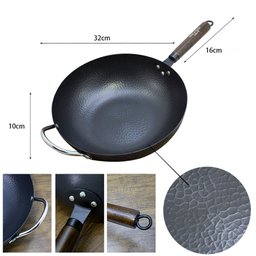 Panela Tacho Wok Frigideira Antiaderente Cabo em Madeira - 2
