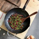 Ver imagem 3 de Panela Tacho Wok Frigideira Antiaderente Cabo em Madeira