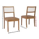 Ver imagem 3 de Kit 2 Cadeiras Estofadas Madeira Tauari 22190 Corino Kaki Natuem