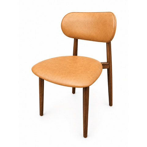 Cadeira com Encosto Anatômico 79cm em Madeira Maciça Cadeira Vitta Courino Marrom Oona Design Castan