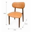 Ver imagem 3 de Cadeira com Encosto Anatômico 79cm em Madeira Maciça Cadeira Vitta Courino Marrom Oona Design Castan