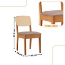 Ver imagem 3 de Mesa Jantar Diane 120cm Tampo Mdf Vidro 4 Cadeiras Copper Prem Moderna Linho Capuccino Off White