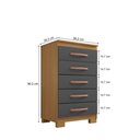 Ver imagem 7 de Kit Guarda Roupa Casal 6 Portas 2 Gavetas com Espelho, Cômoda 5 Gavetas e Multiuso Carvalho Grafite