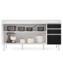 Ver imagem 4 de Balcão Gabinete 160cm sem Tampo 4 Portas 2 Gavetas Arkansas Branco-preto - Lumil Móveis