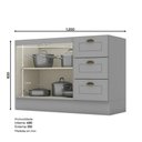 Ver imagem 4 de Cozinha Modulada 2 Peças 5 Portas 3 Gavetas Henn Americana Cinza
