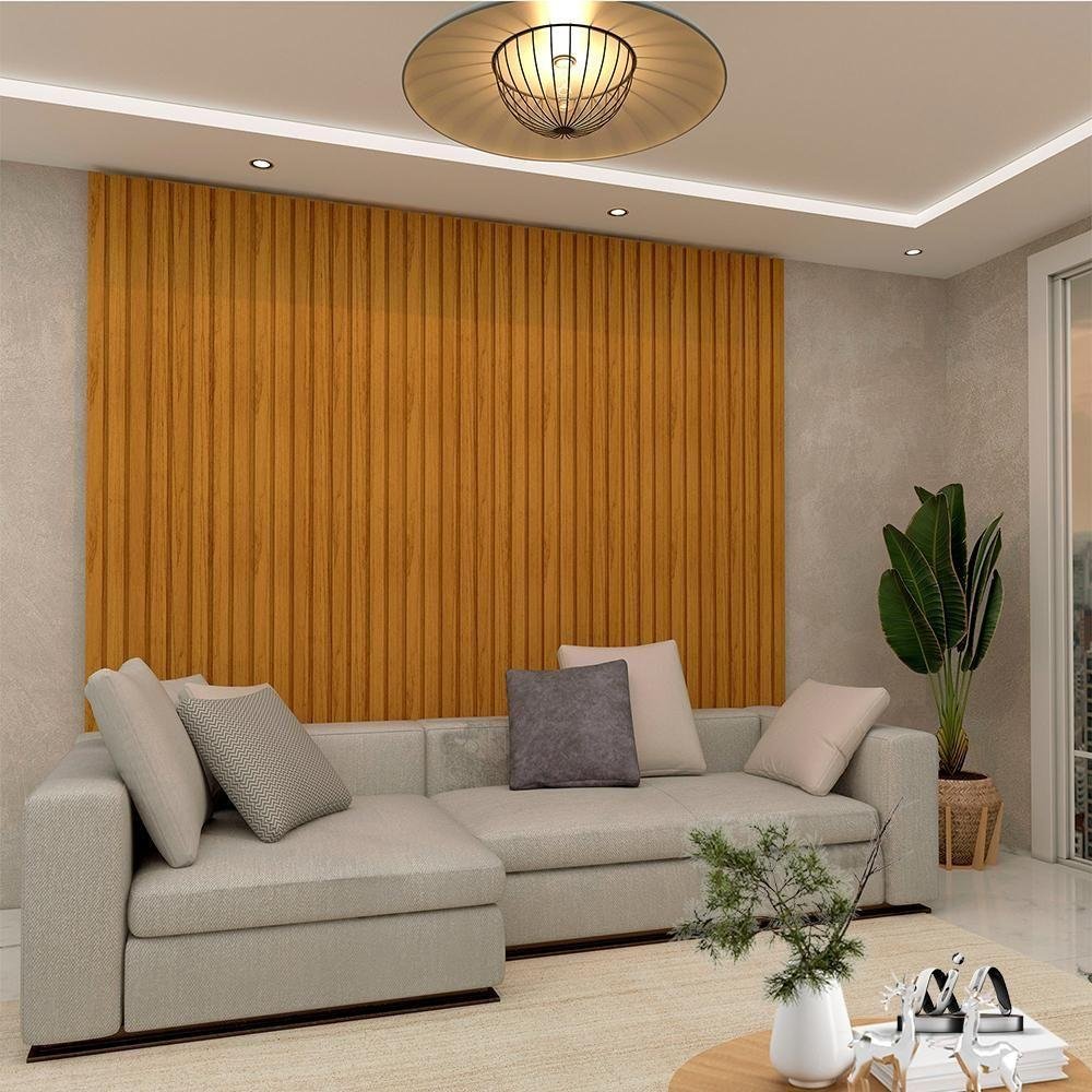 Painel Ripado Placa 140 Cm X 250 Cm 100% Mdf Naturale Nobre Gelius - 2