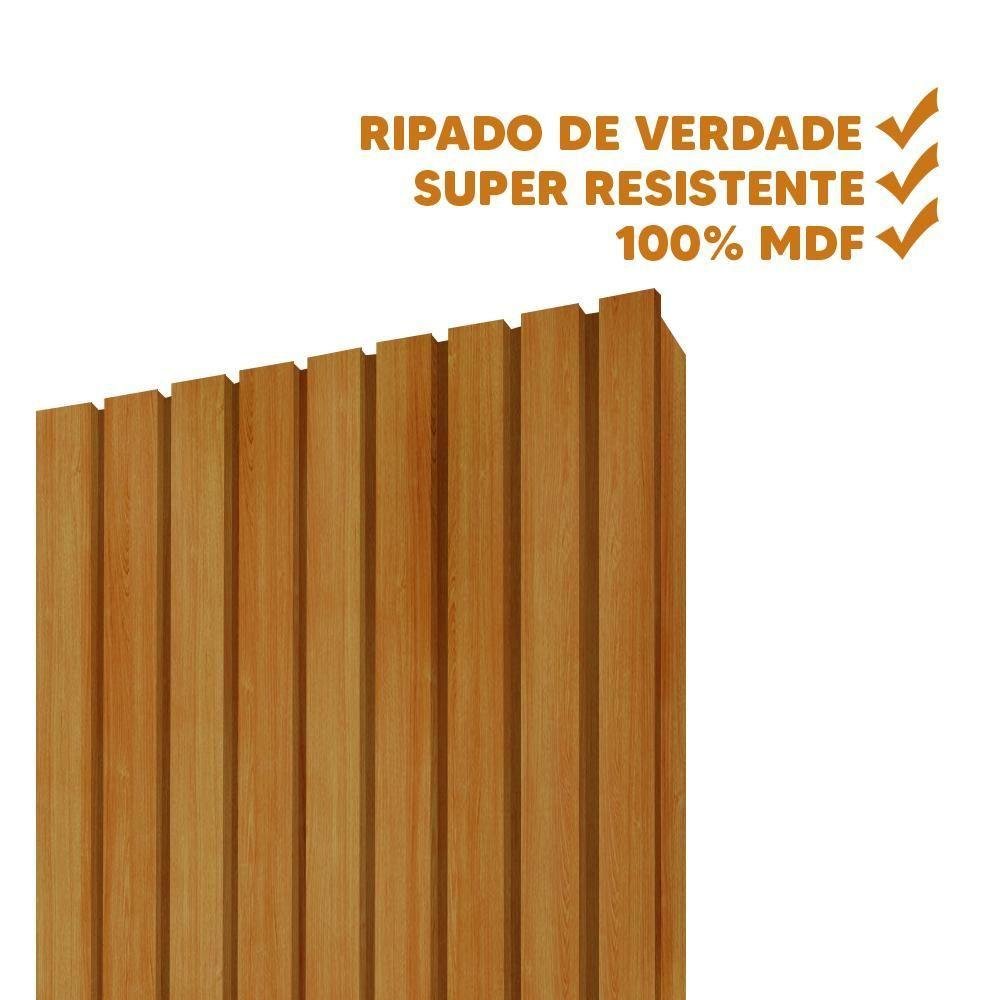 Painel Ripado Placa 140 Cm X 250 Cm 100% Mdf Naturale Nobre Gelius - 6