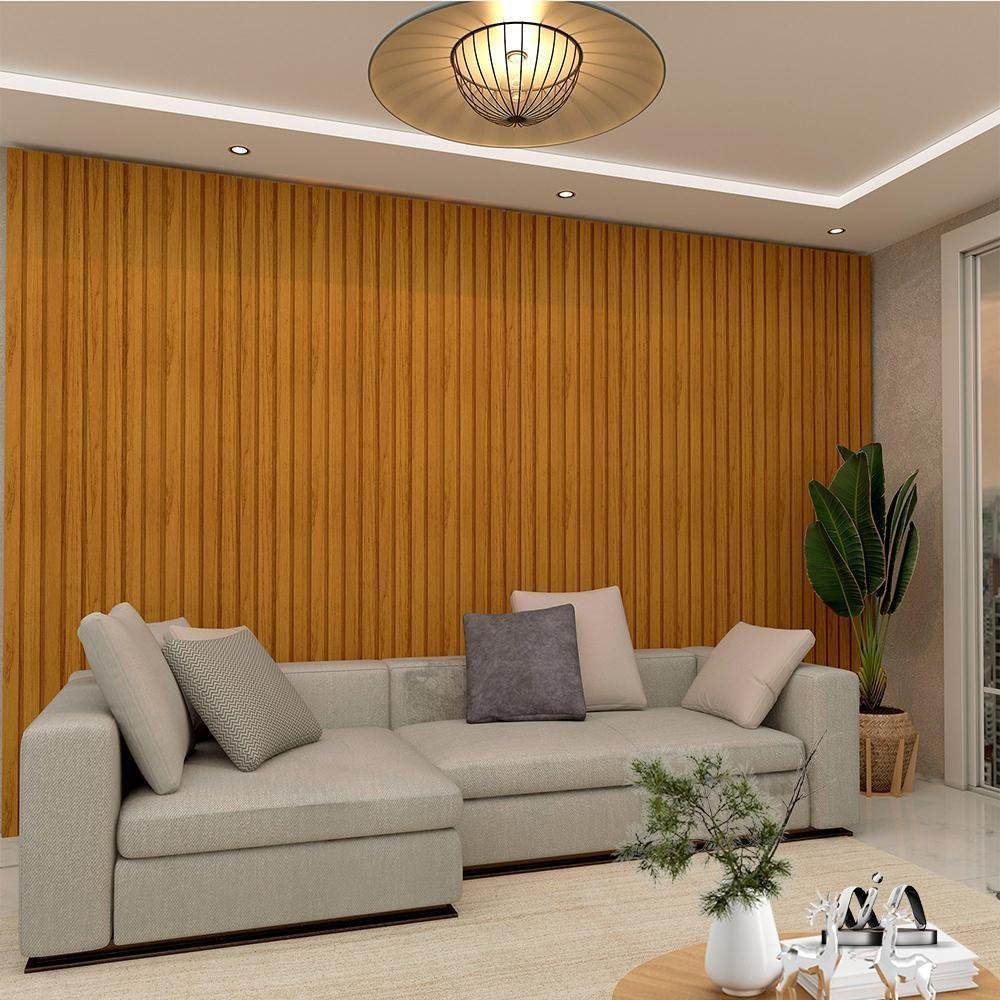 Painel Ripado Placa 140 Cm X 250 Cm 100% Mdf Naturale Nobre Gelius - 4