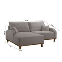 Ver imagem 3 de Sofá Albano Veludo 185cm Chaise Lado Esquerdo Meu Sofá Online