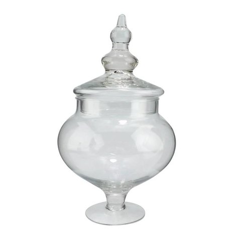 Potiche L'hermitage Flor em Vidro com Pé 12x32cm 29857