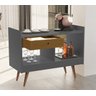 Estilo Retrô Aparador Buffet Pés Palito Divisor de Ambientes 40-64 Cor Onix / Nature - Comprar Movei - 1