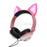 Fone de Ouvido Gatinho Sem Fio Com Led Orelha Gato Dobrável Infantil Microfone H'Maston - Rosa - 3