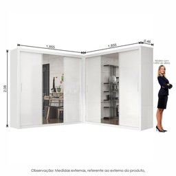 Closet Casal Premium Clarice Plus 06 Portas 8 Gavetas Branco - 2