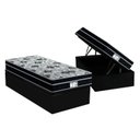 Ver imagem 1 de Cama Box Baú Solteiro: Colchão Molas Probel Prolastic ProDormir Born + Base CRC Suede Black(88x188)