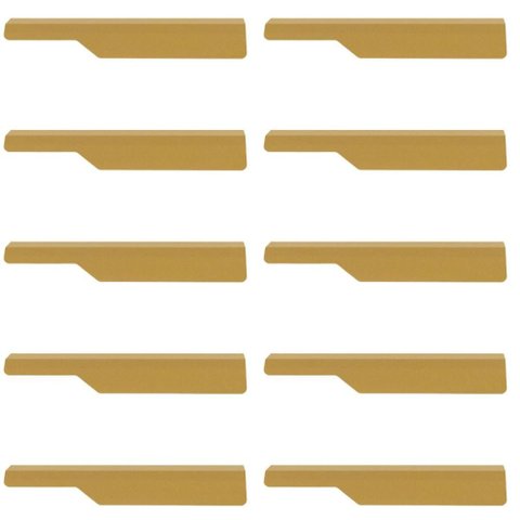 Conjunto 10 Puxadores Direitos Dourado 18cm Organize Masutti Aço Carbono Móveis Portas Gavetas