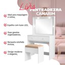 Ver imagem 4 de Penteadeira Camarim Lívia 2 Gavetas com Espelho Iluminado LED Branco Infantile Móveis