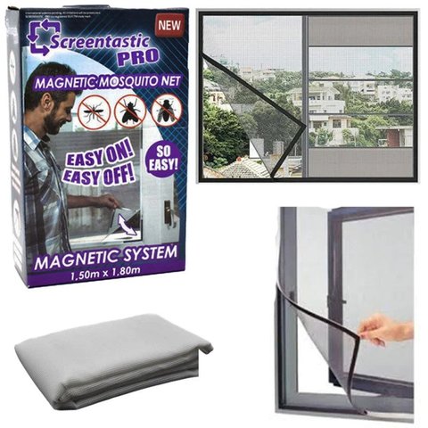 Kit 2 Tela Micro Trama Janelas Magnético Anti Inseto Ajustável