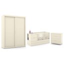 Ver imagem 1 de Dormitório Completo Infantil Tutto New 2 Portas de Correr, Cômoda 4 Gavetas, Berço Formare Off White
