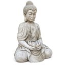 Ver imagem 3 de Estátua Buda Meditando com Flor de Lótus em Pó de Mármore a: 100cm L: 75cm C: 50cm