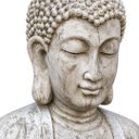 Ver imagem 6 de Estátua Buda Meditando com Flor de Lótus em Pó de Mármore a: 100cm L: 75cm C: 50cm