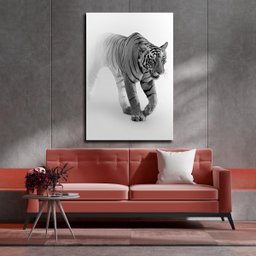 Quadro decorativo Escritório Tigre Fundo Branco 40x60 - 3