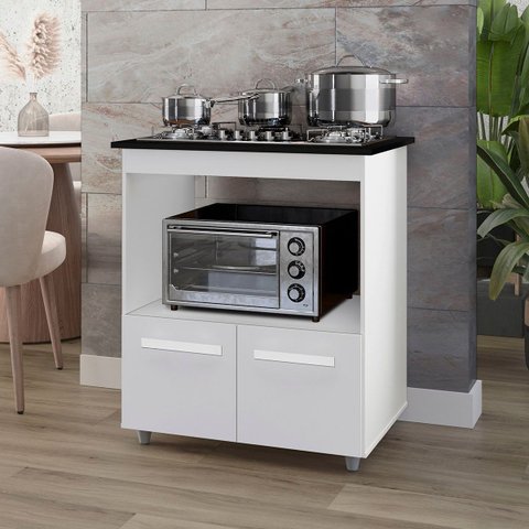 Balcão Cali para Cooktop 5 Bocas 2 Portas Cozinha Mb1 75cm
