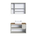 Ver imagem 5 de Conjunto Banheiro Gabinete com Cuba e Espelheira 4 Portas 1 Gaveta 80cm Multimóveis Crart-CON005 -