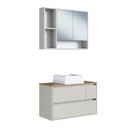 Ver imagem 2 de Conjunto Banheiro Gabinete com Cuba e Espelheira 4 Portas 1 Gaveta 80cm Multimóveis Crart-CON005 -