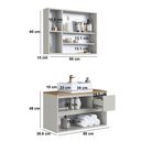 Ver imagem 3 de Conjunto Banheiro Gabinete com Cuba e Espelheira 4 Portas 1 Gaveta 80cm Multimóveis Crart-CON005 -