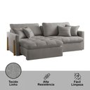 Ver imagem 2 de Sofá Cama A230 3 Lugares com Função Retrátil e Reclinável 220cm Cinza Linho Meu Sofá Online