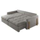 Ver imagem 4 de Sofá Cama A230 3 Lugares com Função Retrátil e Reclinável 220cm Cinza Linho Meu Sofá Online